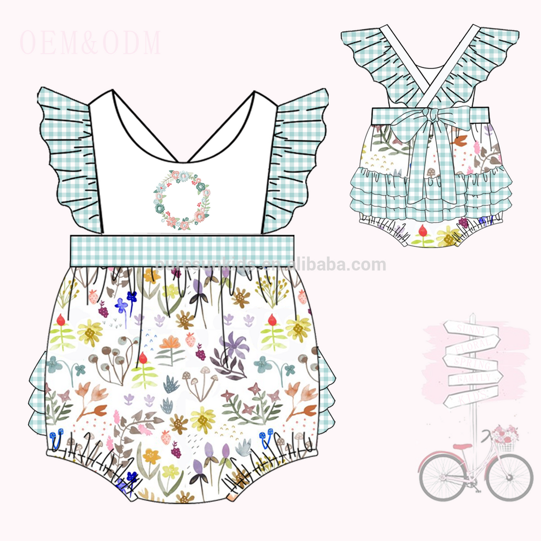Embroidered Floral Bubble