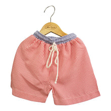 Load image into Gallery viewer, Red Seersucker Swim Trunk
